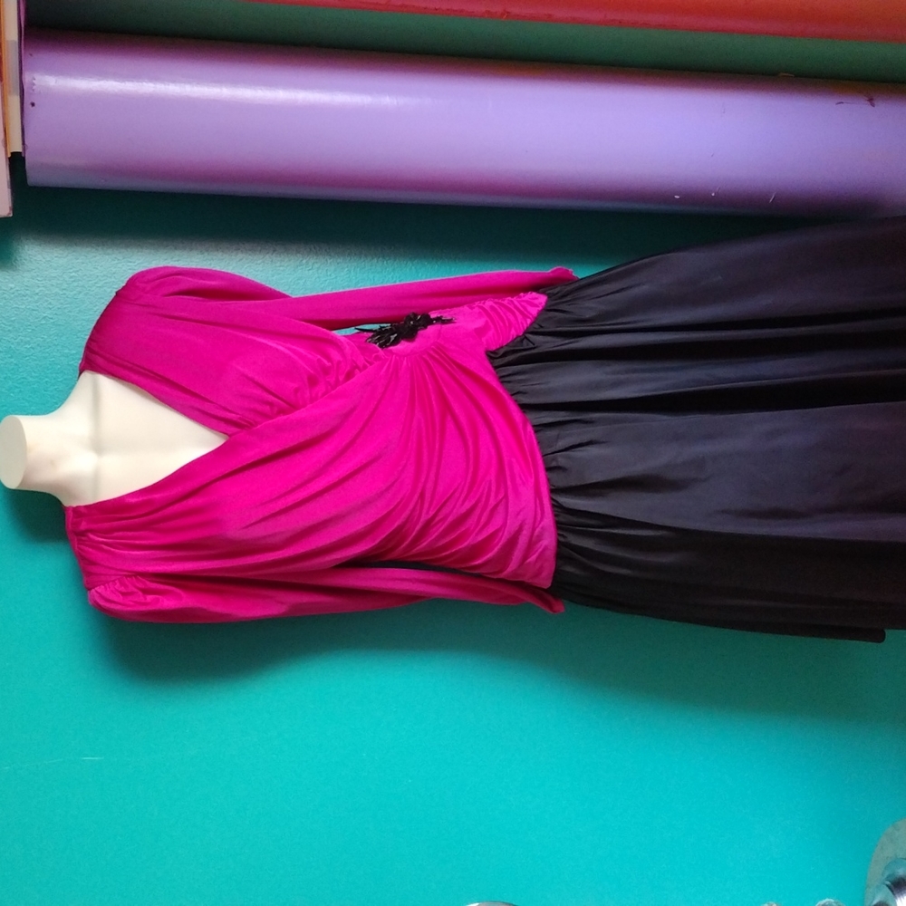 Vintage Pink and Black Party Dress